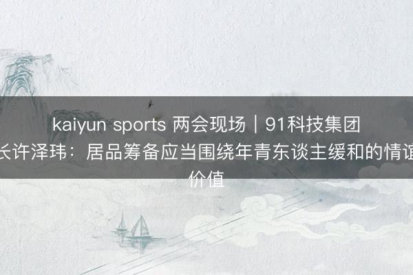 kaiyun sports 两会现场｜91科技集团董事长许泽玮：居品筹备应当围绕年青东谈主缓和的情谊价值