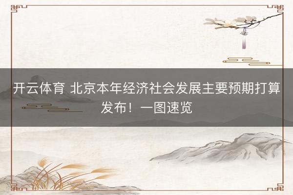 开云体育 北京本年经济社会发展主要预期打算发布!一图速览