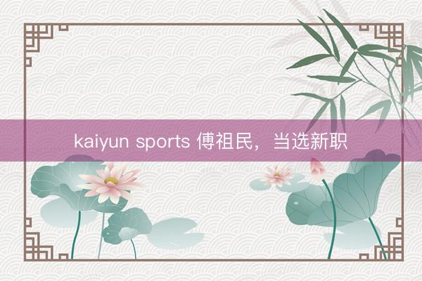 kaiyun sports 傅祖民,当选新职