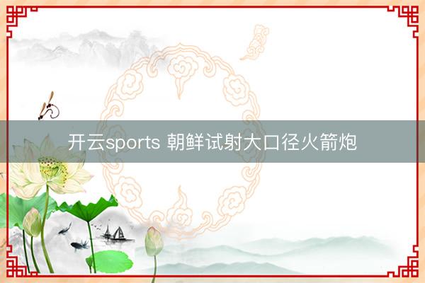 开云sports 朝鲜试射大口径火箭炮