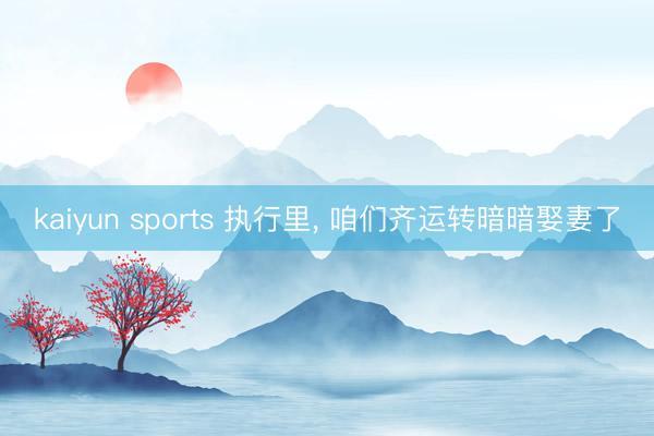 kaiyun sports 执行里， 咱们齐运转暗暗娶妻了