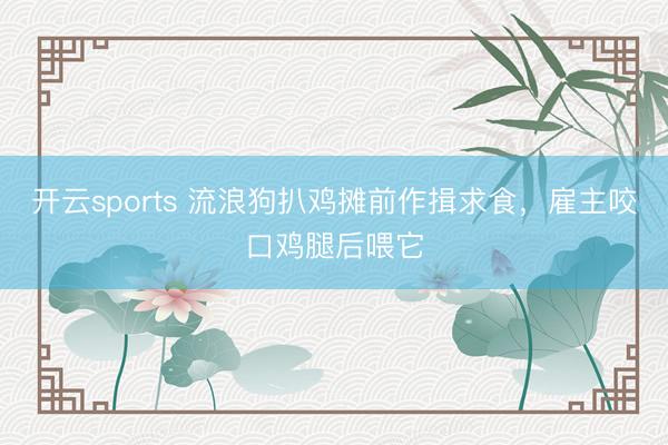 开云sports 流浪狗扒鸡摊前作揖求食,雇主咬口鸡腿后喂它
