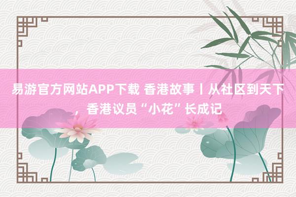 易游官方网站APP下载 香港故事丨从社区到天下，香港议员“小花”长成记