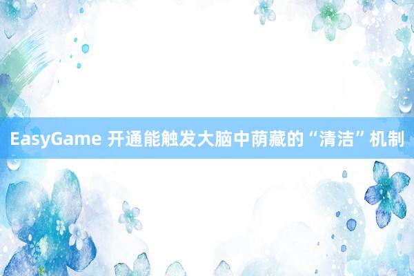 EasyGame 开通能触发大脑中荫藏的“清洁”机制