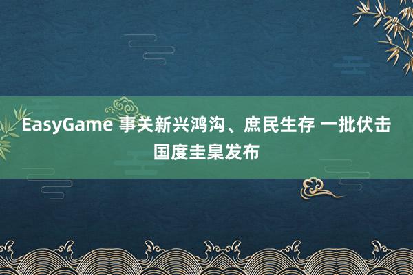 EasyGame 事关新兴鸿沟、庶民生存 一批伏击国度圭臬发布
