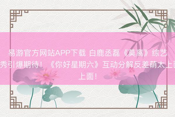 易游官方网站APP下载 白鹿丞磊《莫离》综艺首秀引爆期待！《你好星期六》互动分解反差萌太上面！