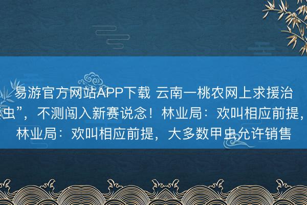 易游官方网站APP下载 云南一桃农网上求援治虫，却被网友反劝“卖虫”，不测闯入新赛说念！林业局：欢叫相应前提，大多数甲虫允许销售