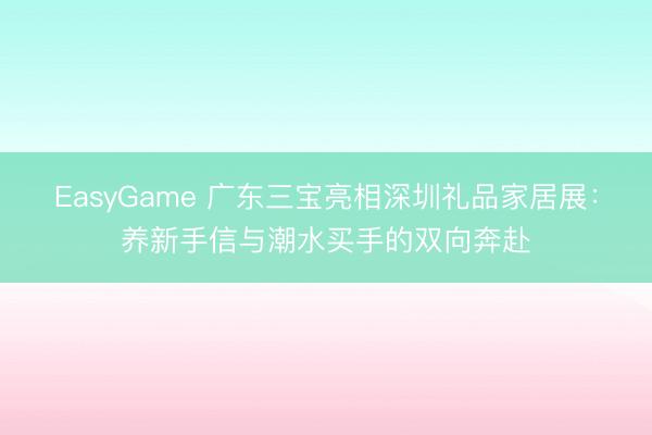 EasyGame 广东三宝亮相深圳礼品家居展：养新手信与潮水买手的双向奔赴